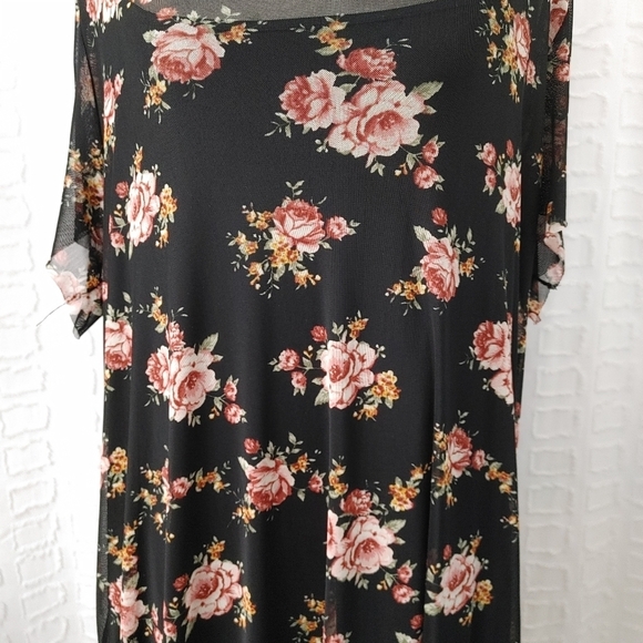 TORRID Floral Print Mesh Tee Dress Size 2 - Picture 4 of 12